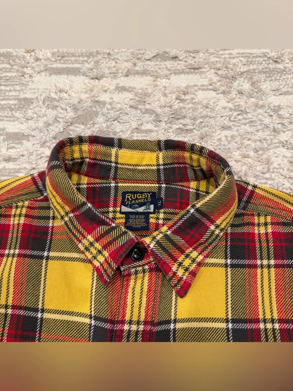 Rugby Flannels Polo Ralph Lauren Button Up Shirt Men's XL Plaid Long Sleeve Rare